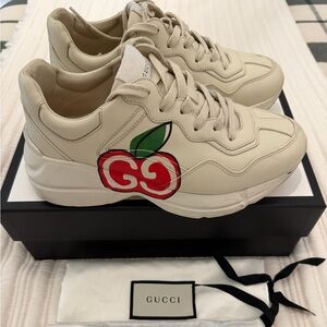 Gucci Beige Sneakers with Logo Accents Size 36